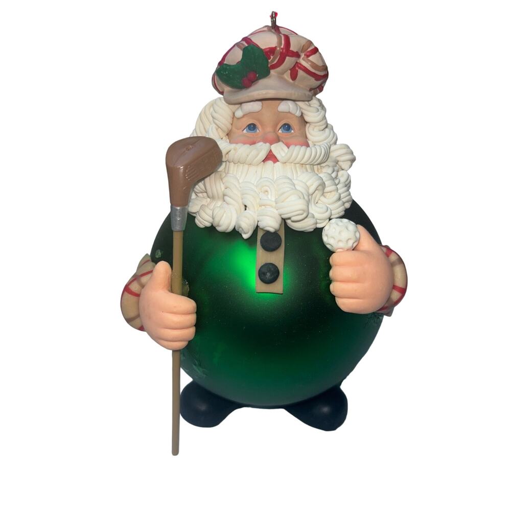 Dept. 56 Vintage Large Scottish Golf Santa Christmas Ornament Original Box Noel